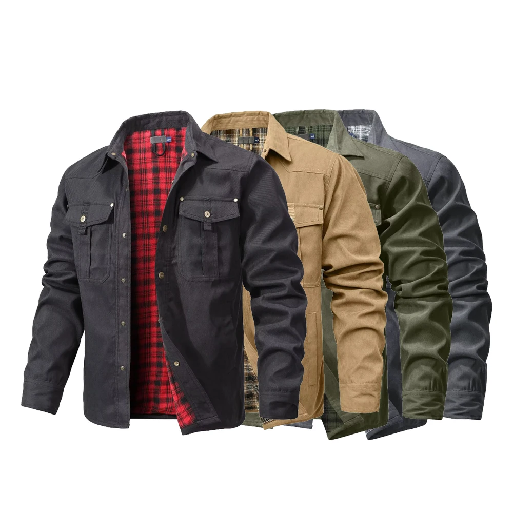 Flannel Shirt Lined - Men's Jackets Spring Flannel Lined Shirt