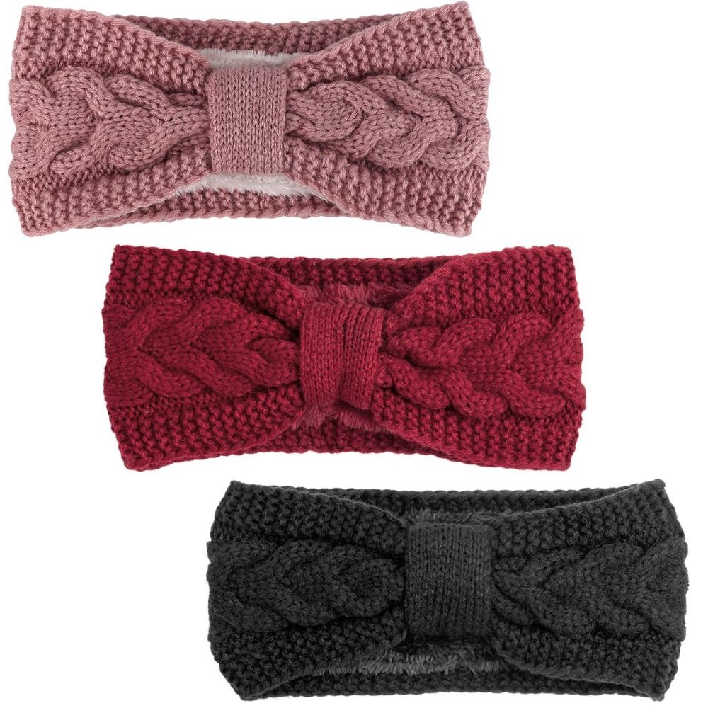 Fleece Ear Warmer Band - Winter Knitted Women Headbands Warm Thicken