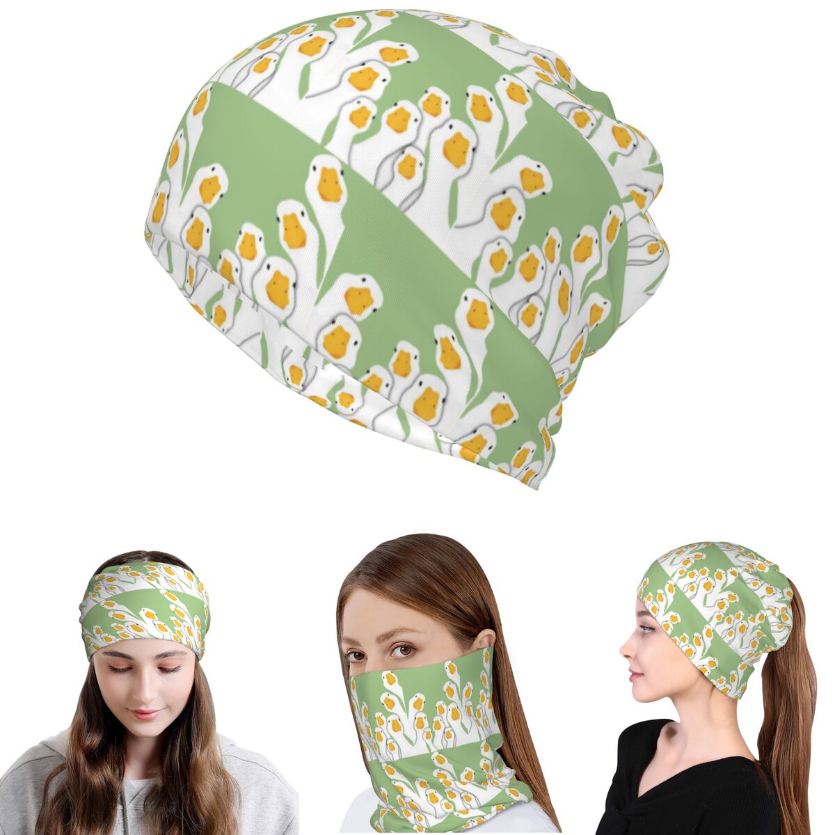 Knit Beanie Hat Warm - Cartoon Popular Goose Animal Bandana Neck