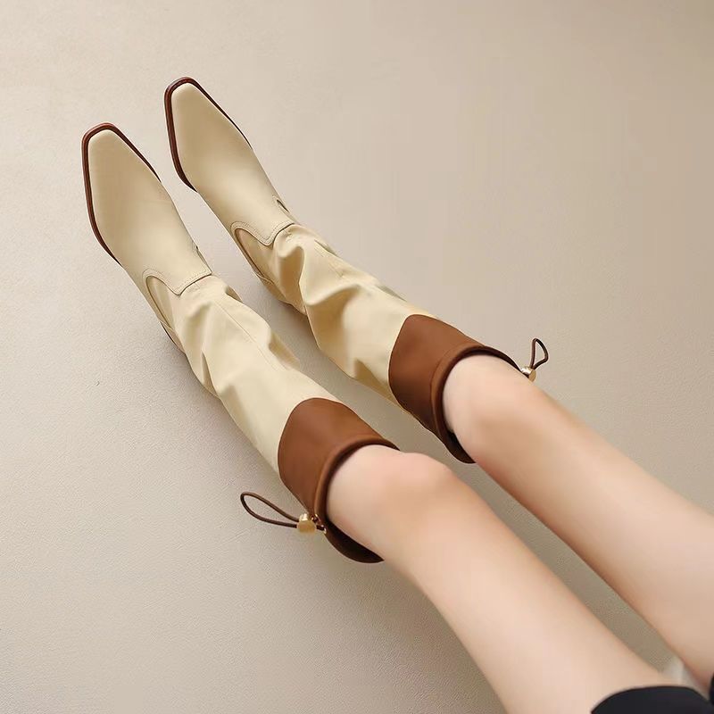 Waterproof Winter Boot - Apricot Square Toe Women's Long Boots