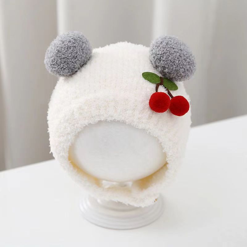 Knit Beanie Hat Warm - Winter Warm Baby Beanie Cute Cherry