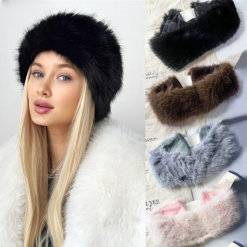 Wide Band Fur Headband Winter  - Fleece Ear Warmer Band 评论和价格