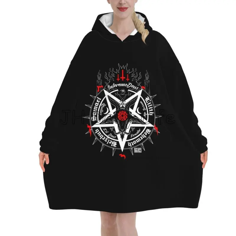 Black Satan Skull Dead Head My - Sherpa Hoodie Fleece 评论和价格