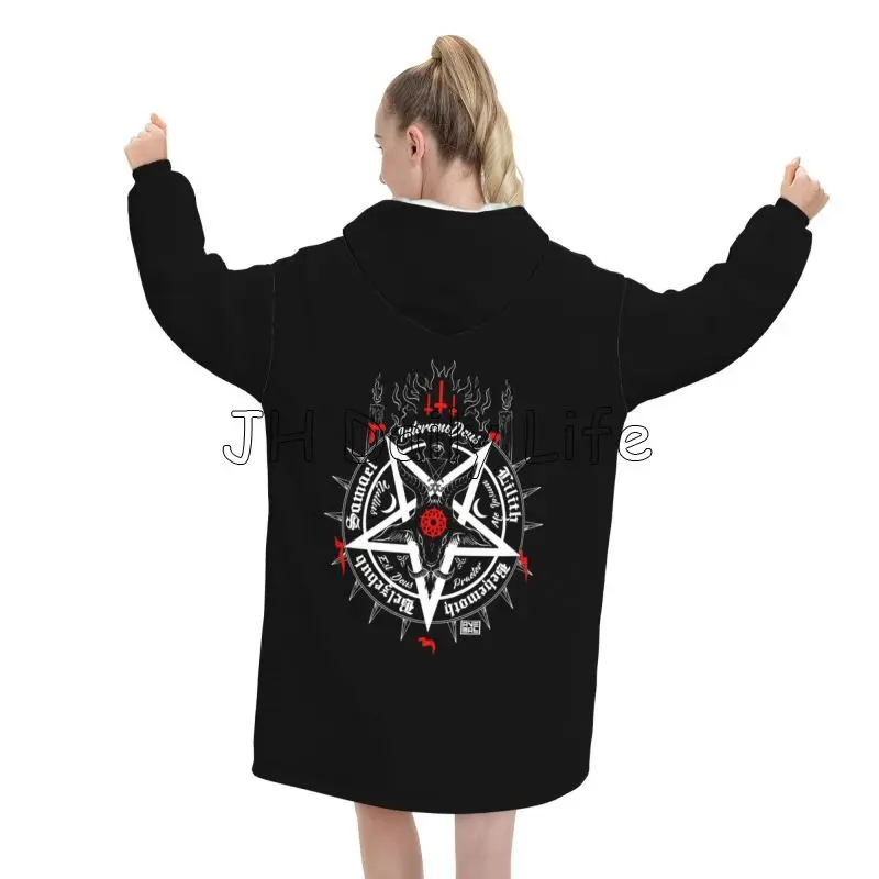 Black Satan Skull Dead Head My - Sherpa Hoodie Fleece 评论和价格