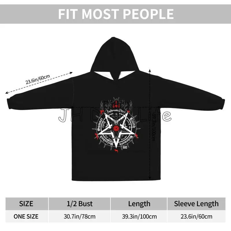 Black Satan Skull Dead Head My - Sherpa Hoodie Fleece 评论和价格