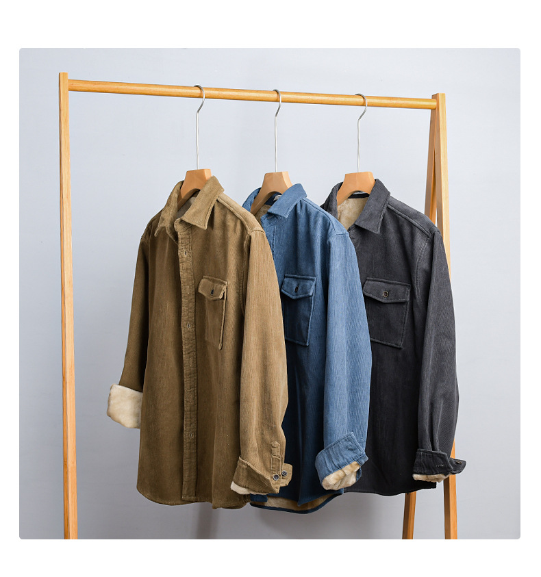 Men's Corduroy Shirt Jacket He - Flannel Shirt Lined 评论和价格