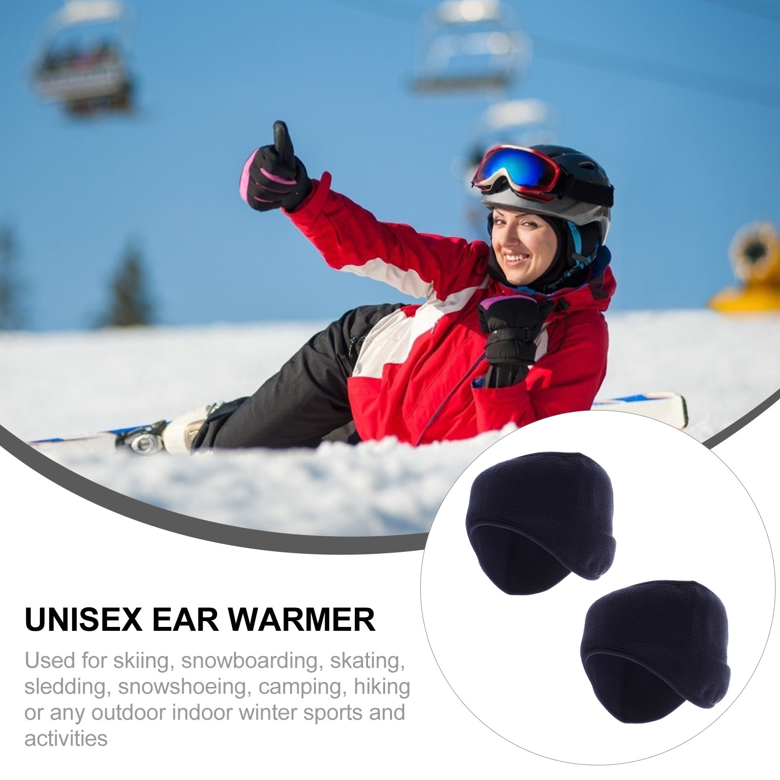 2Pcs Windproof Warm Headband P - Fleece Ear Warmer Band 评论和价格