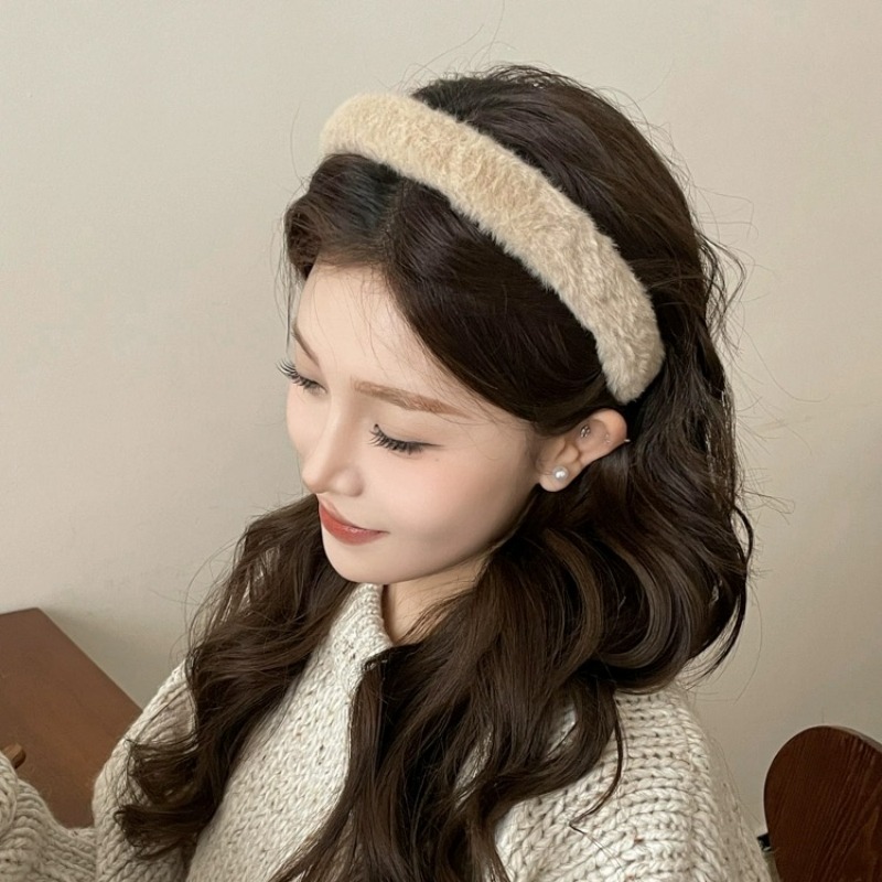 Korean Soft Headband Women Gir - Winter Headband Fleece 评论和价格