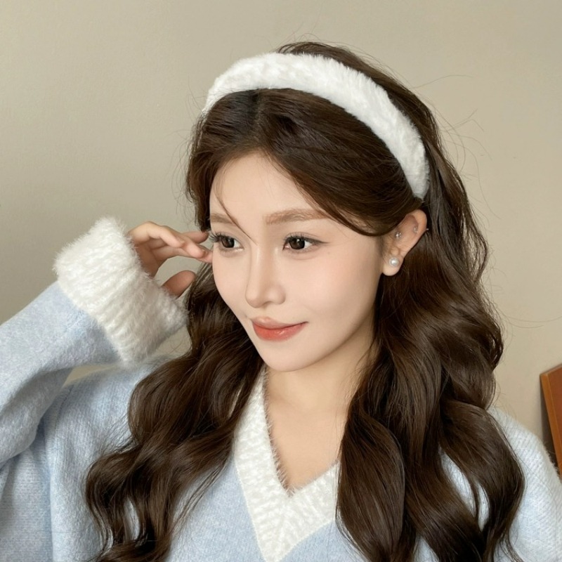 Korean Soft Headband Women Gir - Winter Headband Fleece 评论和价格