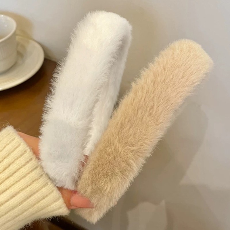 Korean Soft Headband Women Gir - Winter Headband Fleece 评论和价格