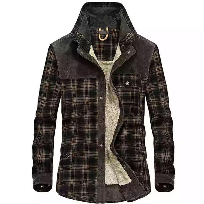 Men's Vintage Plaid Shearling  - Flannel Shirt Lined 评论和价格