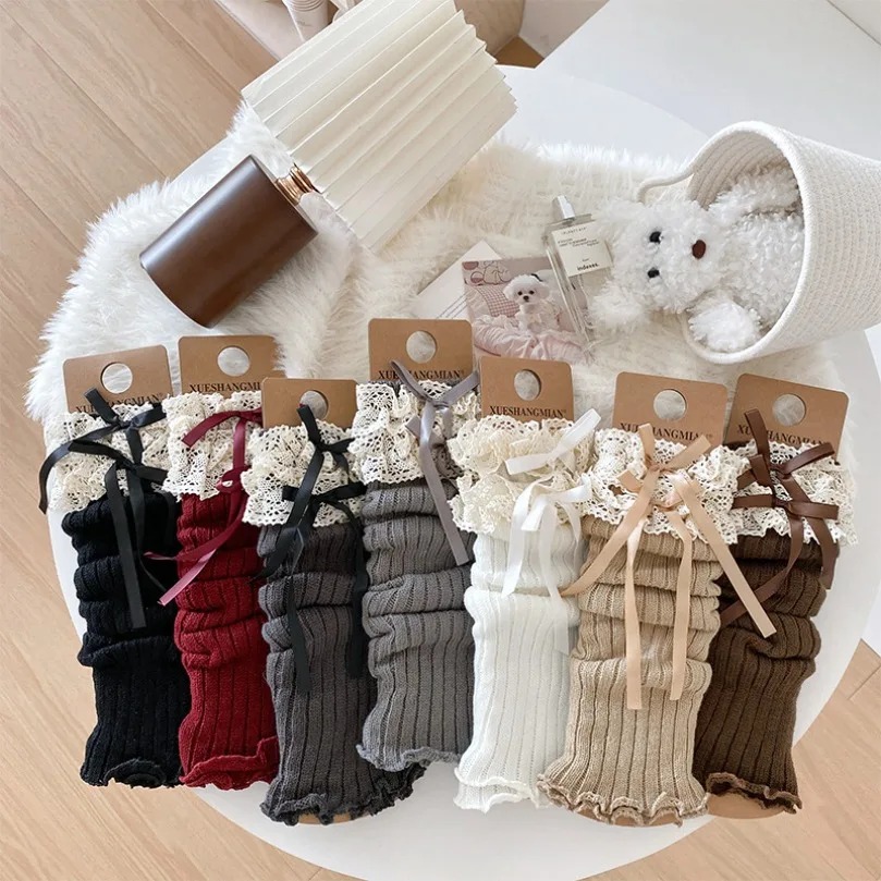 Leg Warmers Ankle Womens Bow W - Thermal Sock Wool 评论和价格