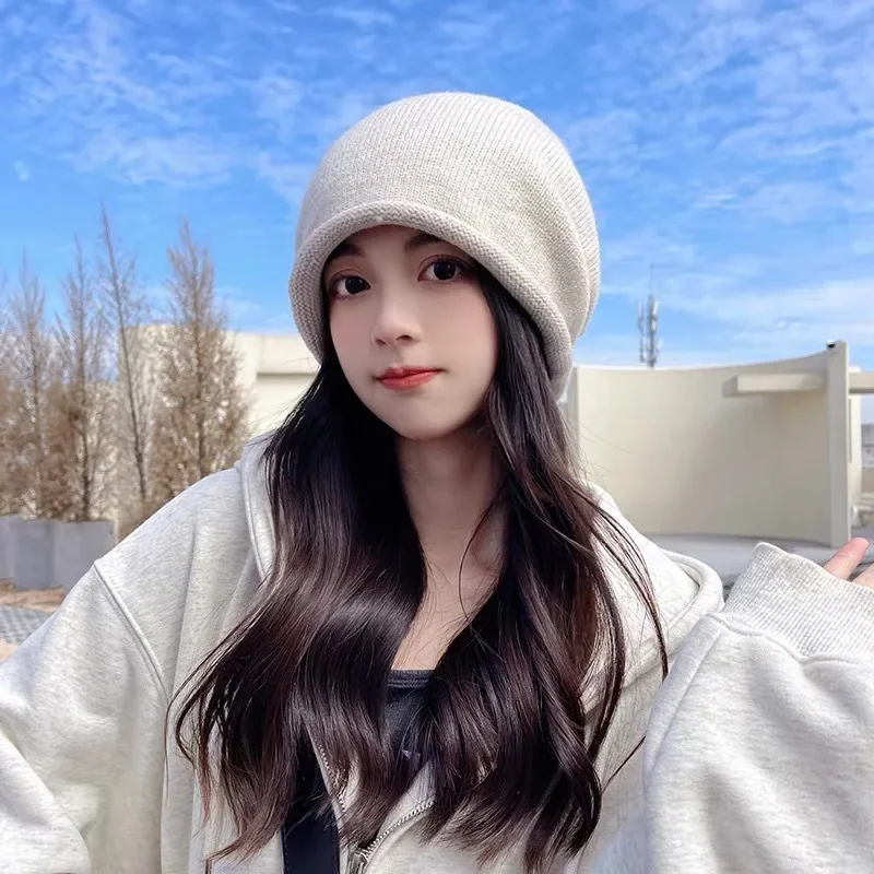 Knitted Bonnet Hoods Female Wi - Knit Beanie Hat Warm 评论和价格