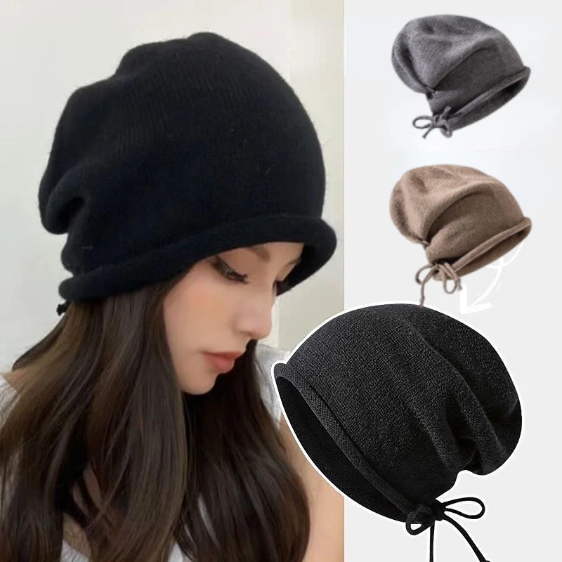 Knitted Bonnet Hoods Female Wi - Knit Beanie Hat Warm 评论和价格