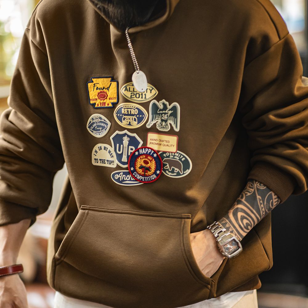 Maden Vintage Men's Embroidere - Sherpa Hoodie Fleece 评论和价格