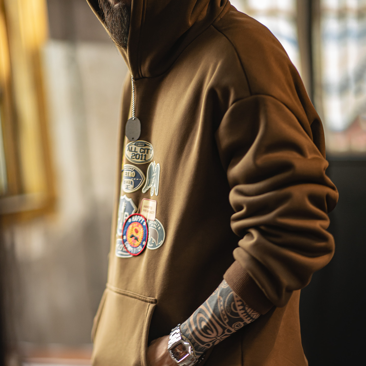 Maden Vintage Men's Embroidere - Sherpa Hoodie Fleece 评论和价格