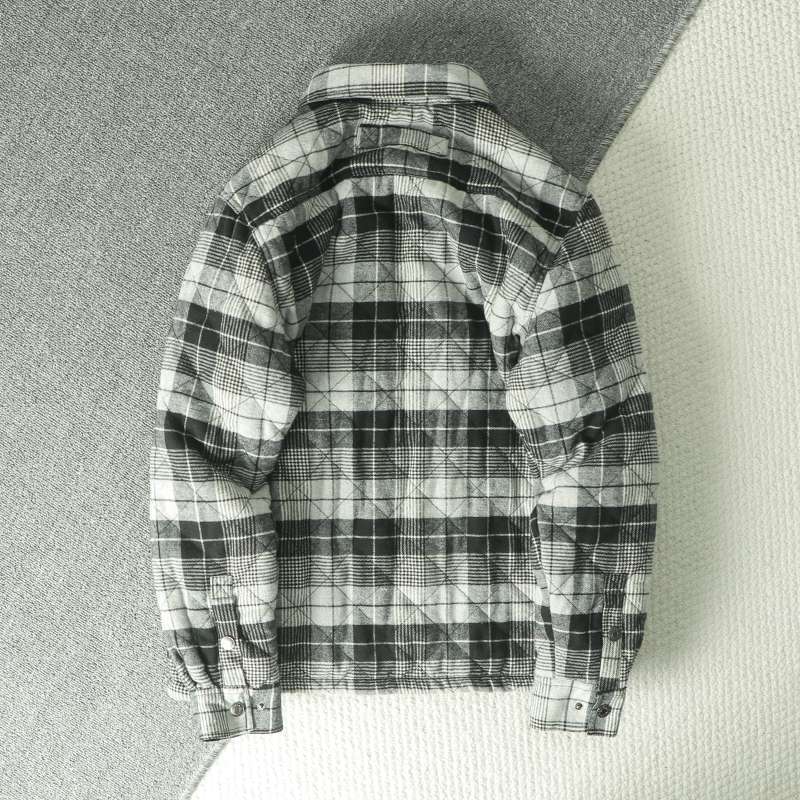 Fall Winter Men's Plaid Flanne - Flannel Shirt Lined 评论和价格