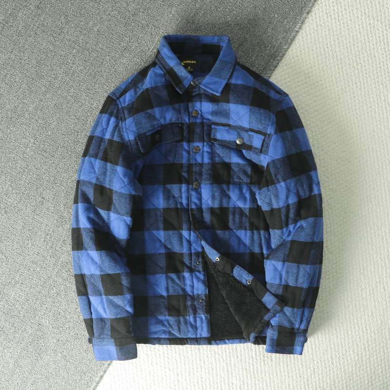 Fall Winter Men's Plaid Flanne - Flannel Shirt Lined 评论和价格