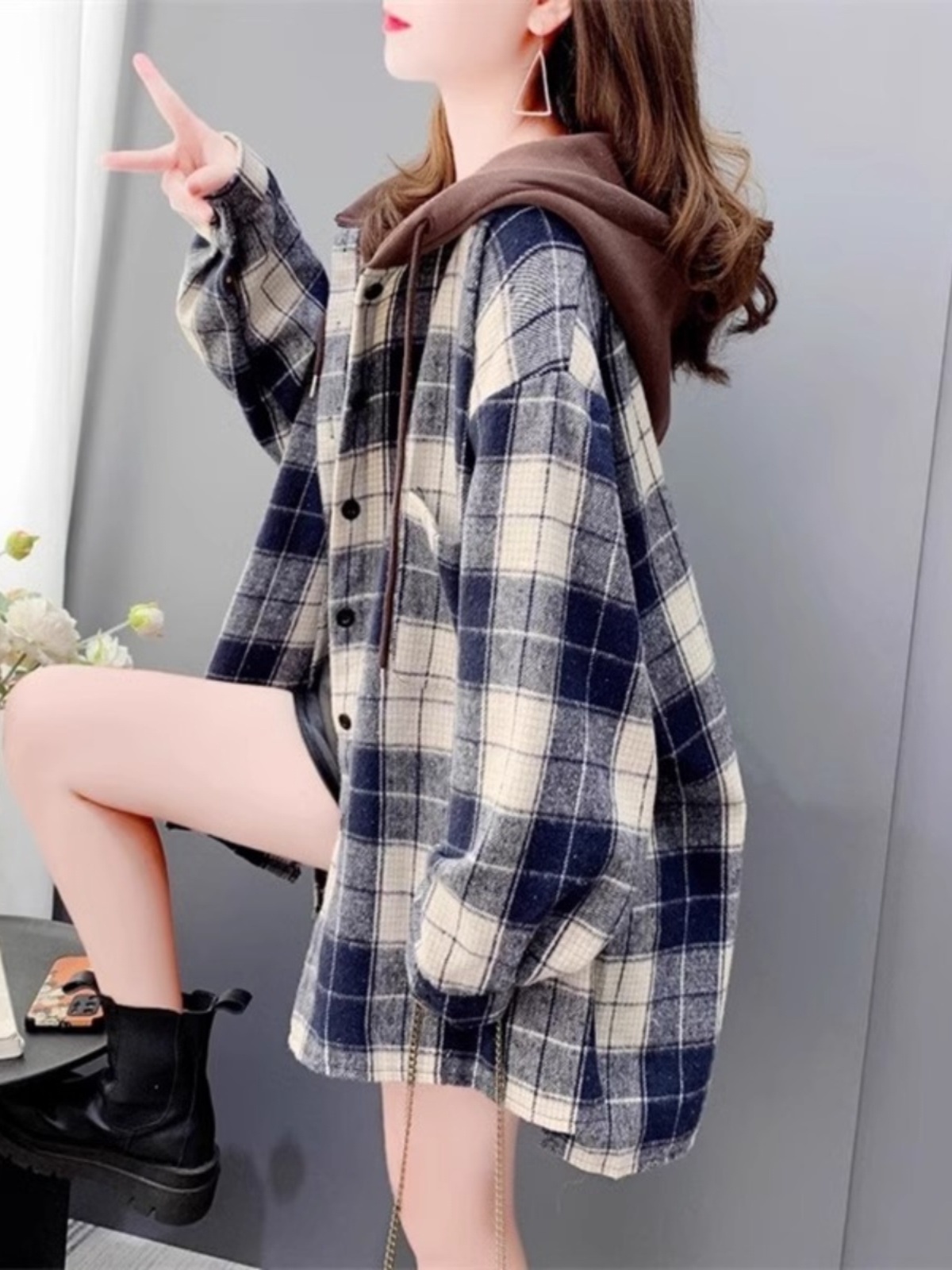 Women's Oversized Plaid Flanne - Flannel Shirt Lined 评论和价格