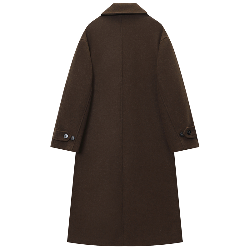 HXAO Women's Coat Brown Tweed  - Wool Coat Peacoat 评论和价格