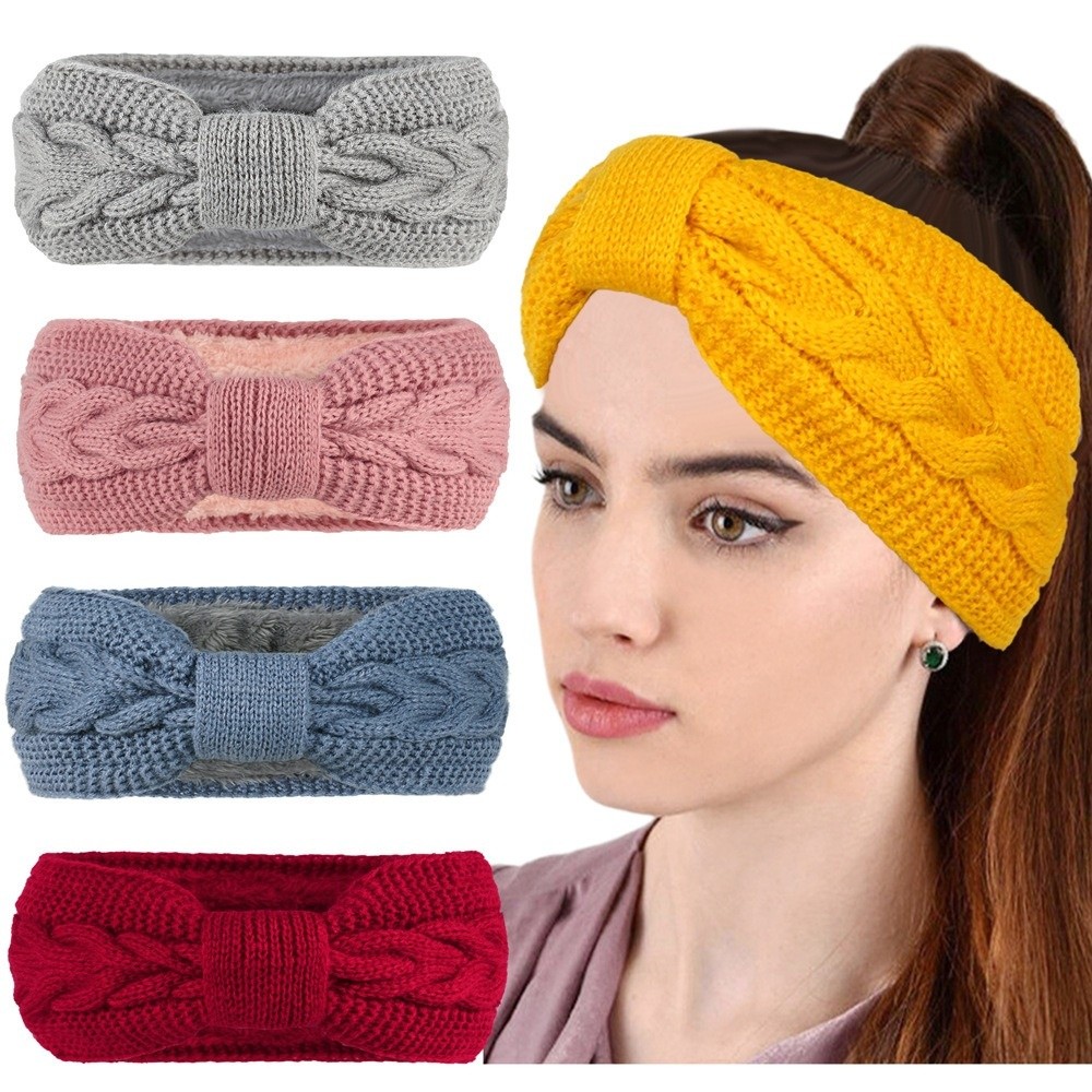 Winter Knitted Women Headbands - Winter Headband Fleece 评论和价格