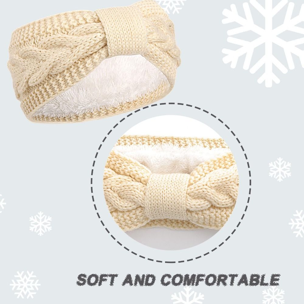 Winter Knitted Women Headbands - Fleece Ear Warmer Band 评论和价格