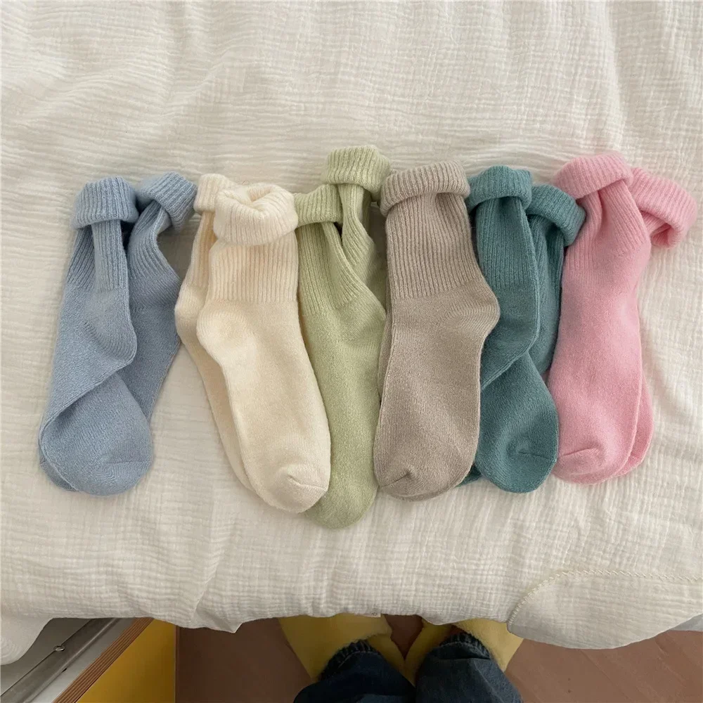 Solid Color Women Winter Thick - Thermal Sock Wool 评论和价格