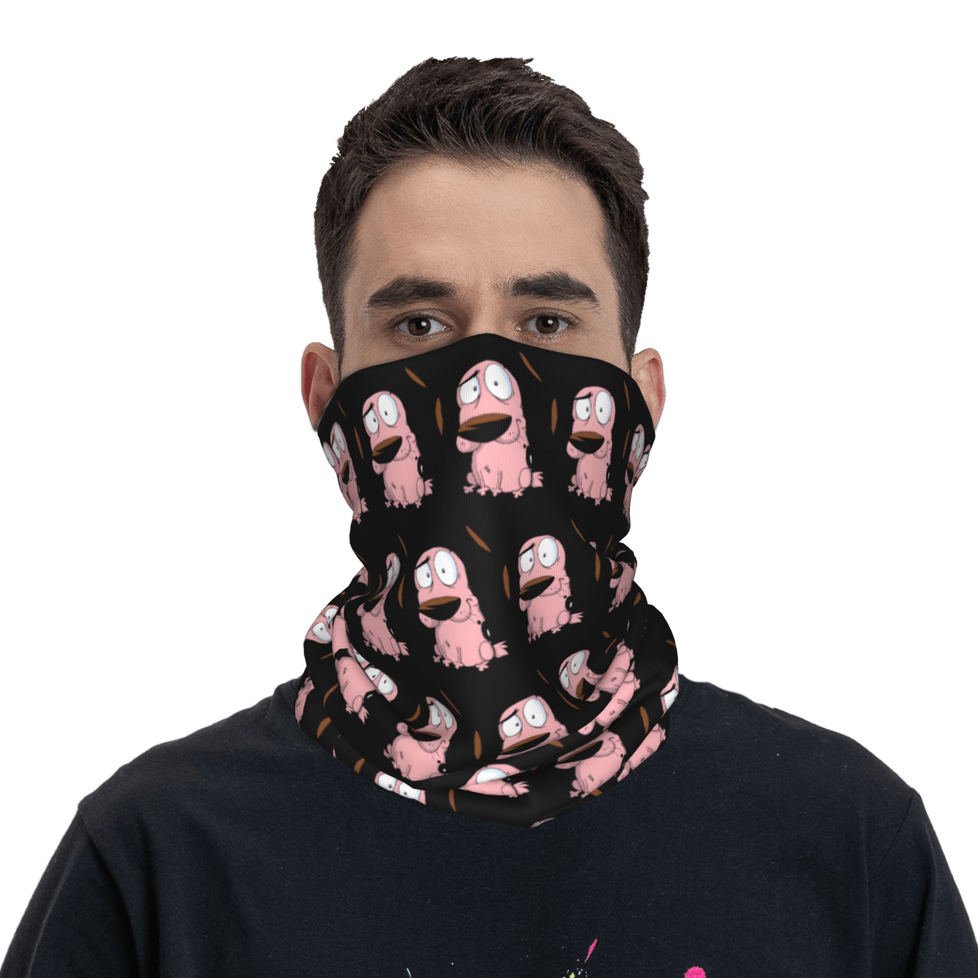 Custom Cartoon Courage Dog Win - Neck Gaiter Fleece 评论和价格