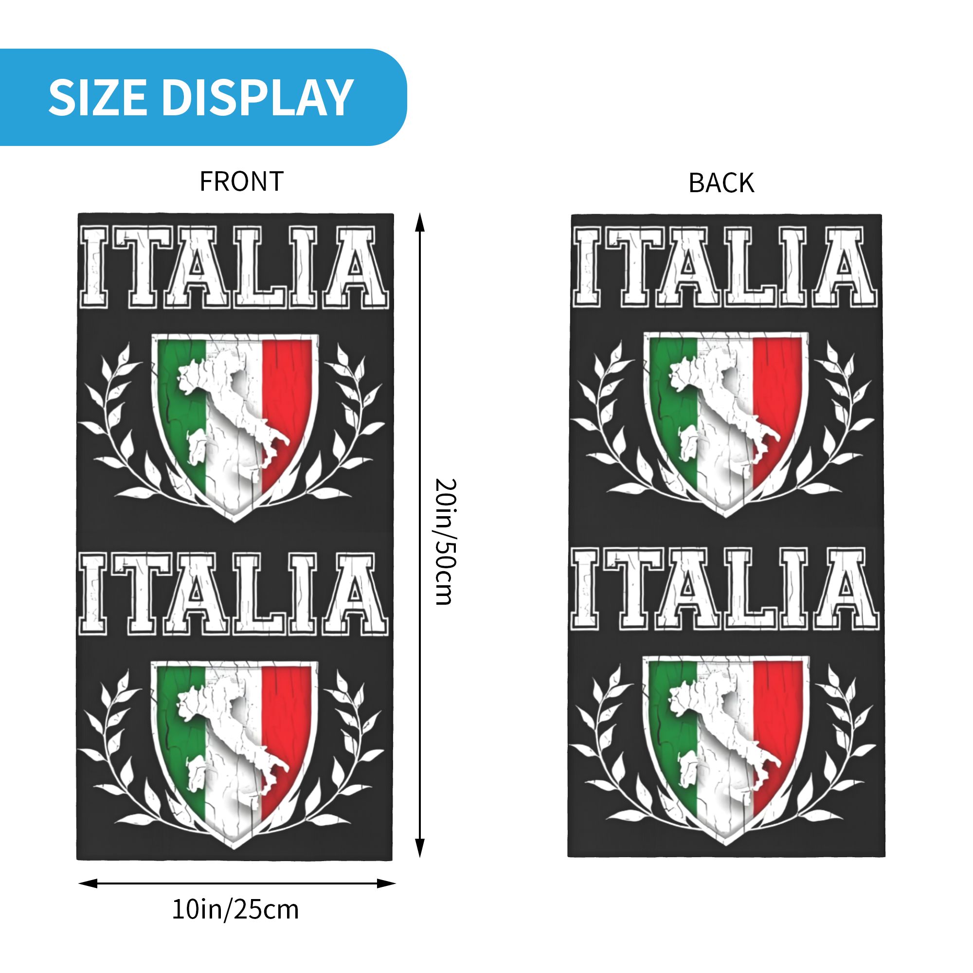 Custom Italy Flag Bandana Neck - Neck Gaiter Fleece 评论和价格