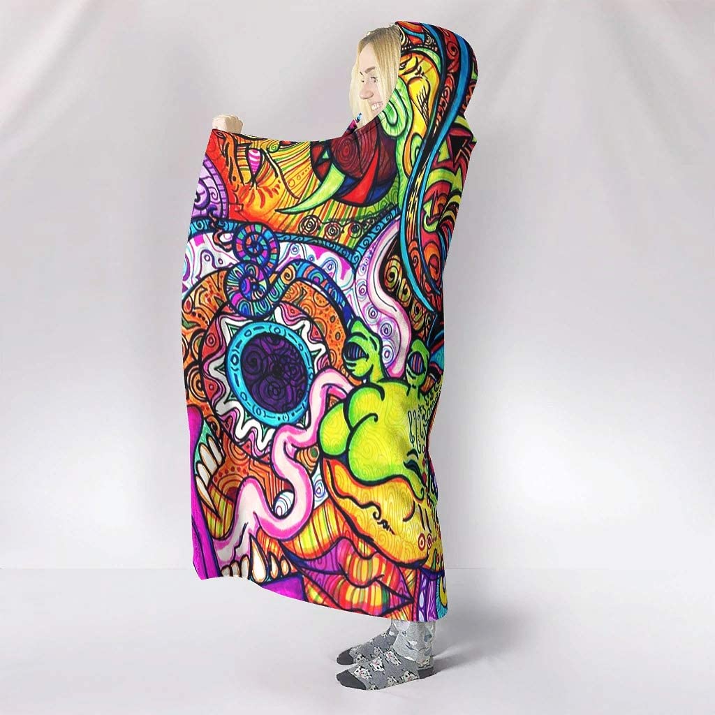 Abstract Bright Trippy Rainbow - Sherpa Hoodie Fleece 评论和价格