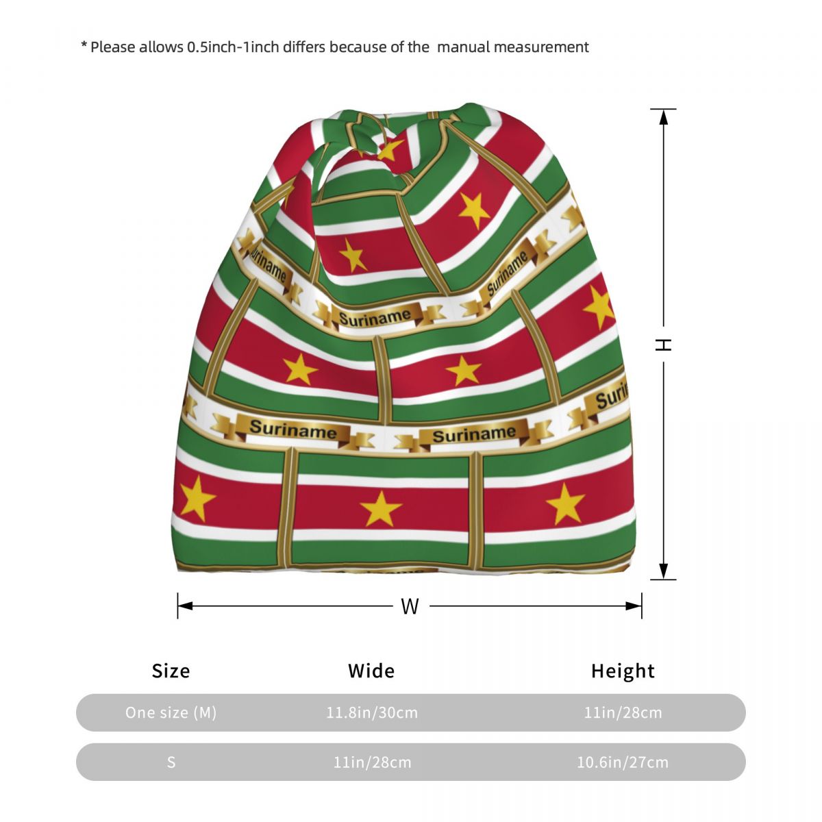 Suriname Flag Products (N) Ban - Knit Beanie Hat Warm 评论和价格