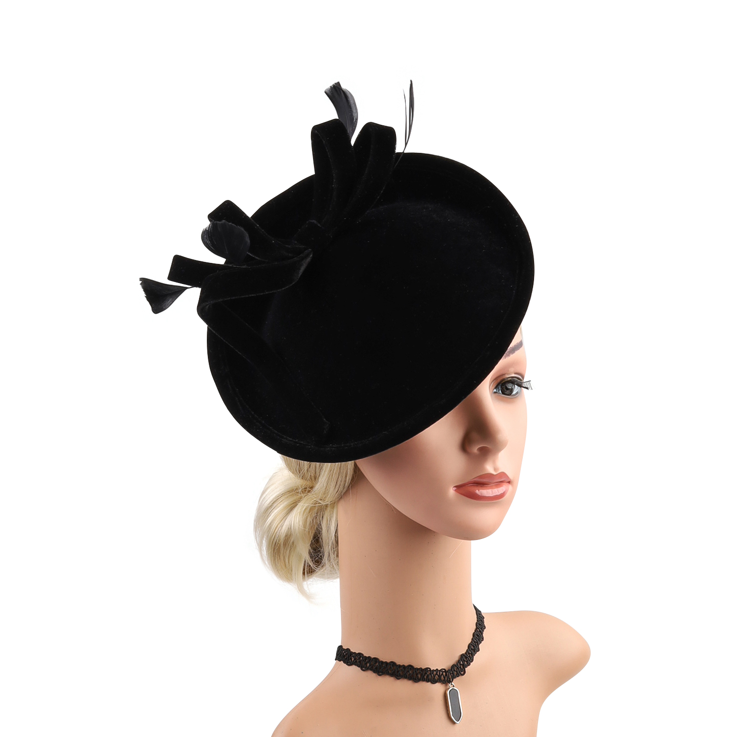 Velour Velvet Fascinator Feath - Winter Headband Fleece 评论和价格
