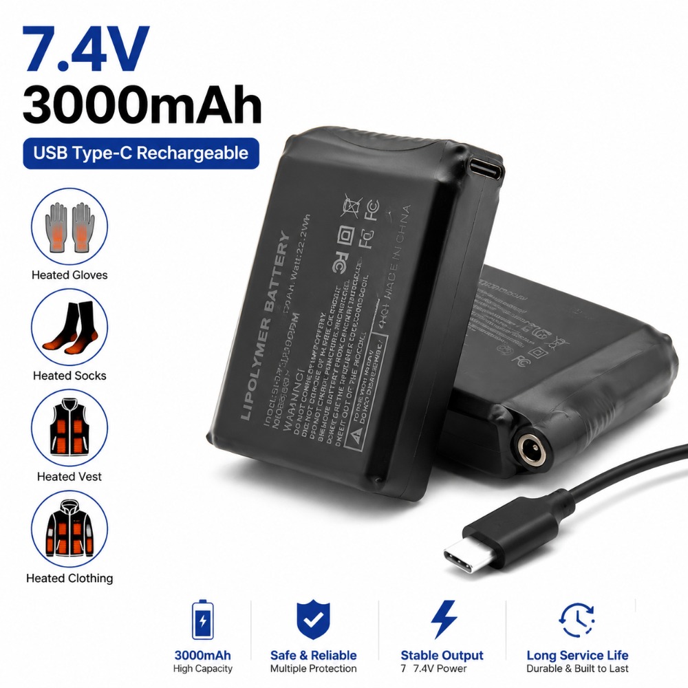 7.4V 3000mah Heated Gloves Bat - Heated Vest Battery 评论和价格