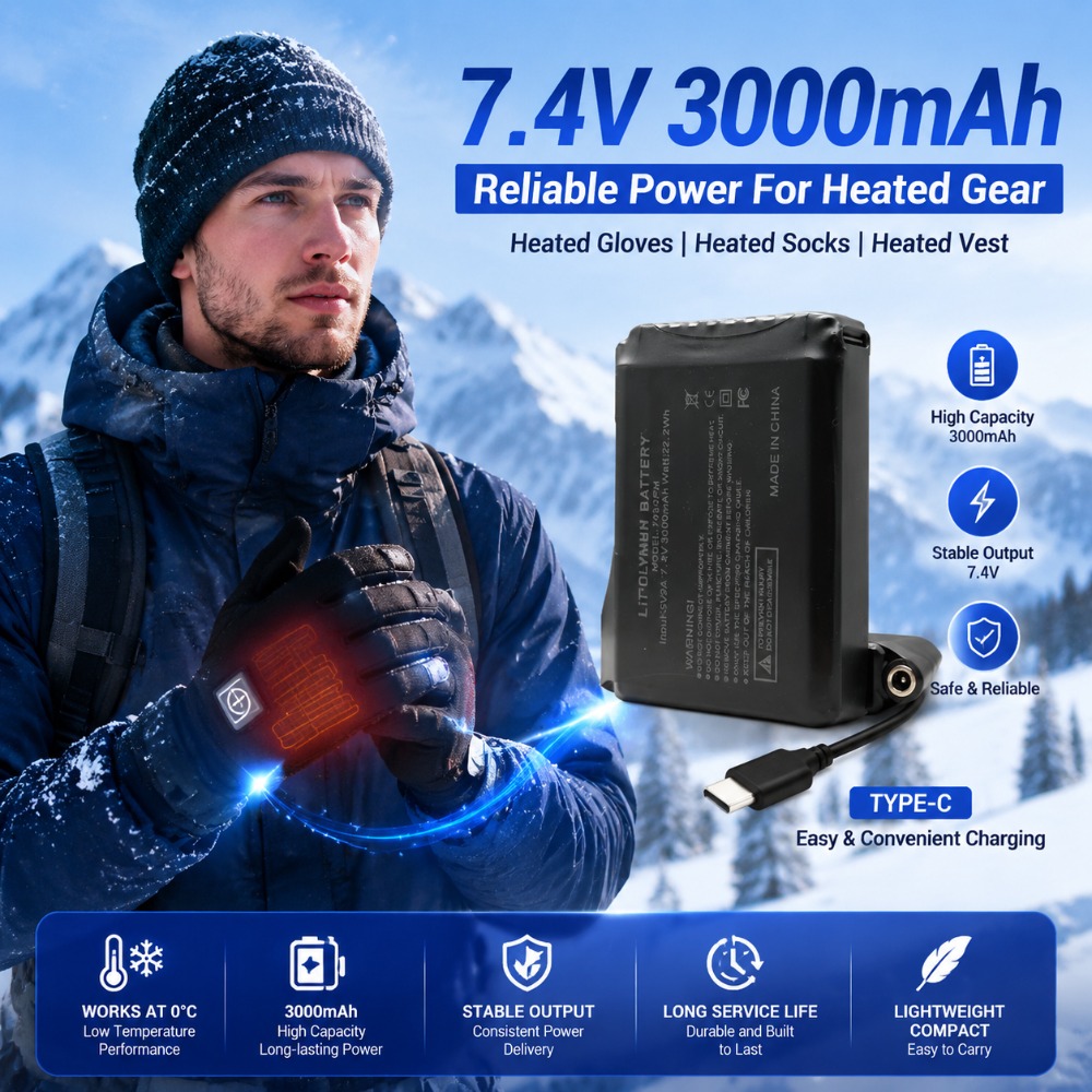 7.4V 3000mah Heated Gloves Bat - Heated Vest Battery 评论和价格