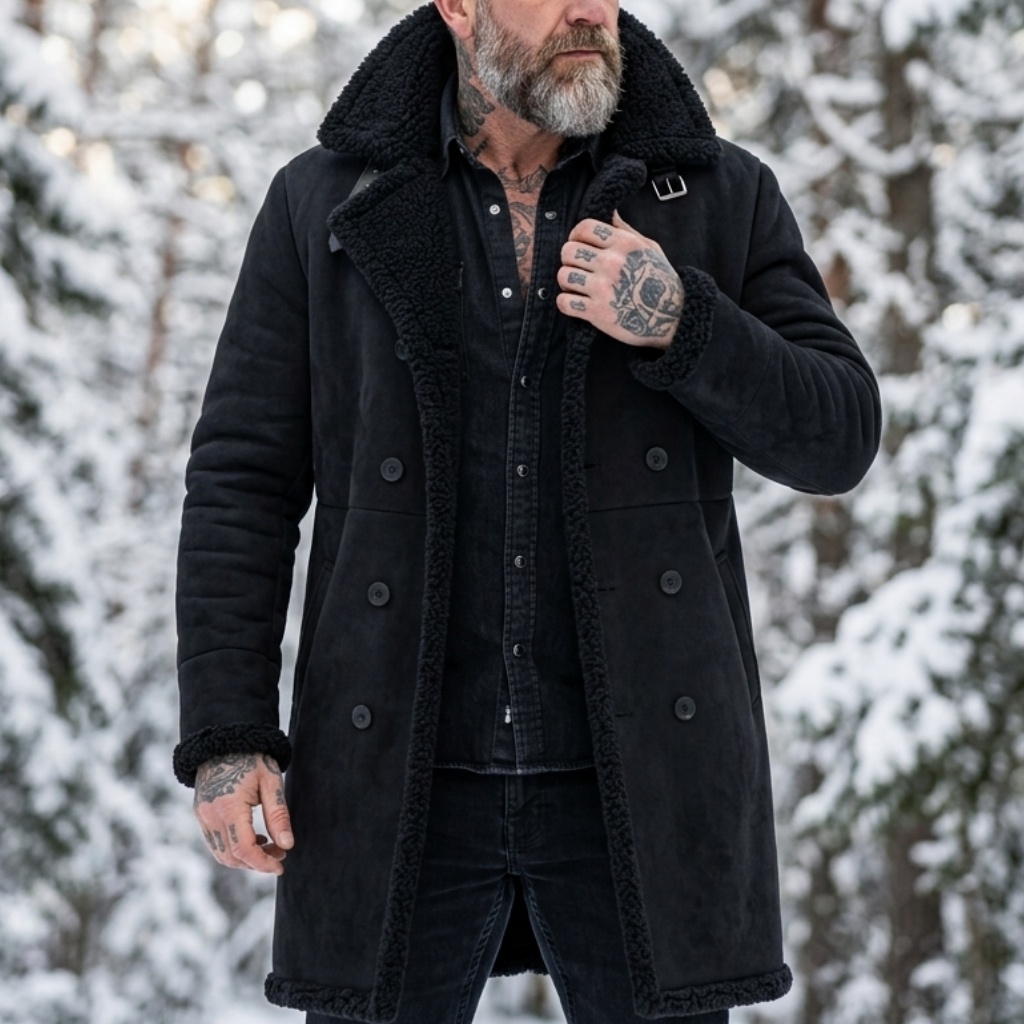 Men's Faux Suede Fur Lined Win - Down Jacket Packable 评论和价格