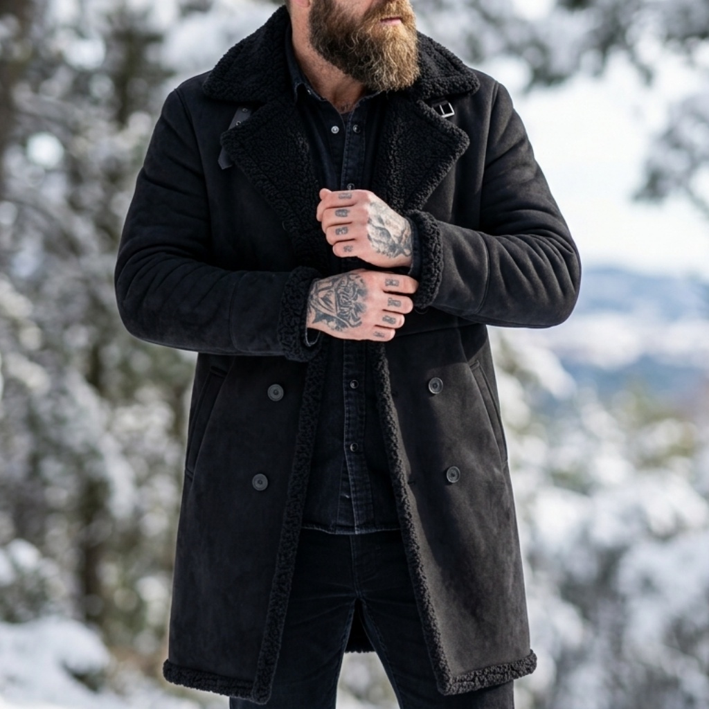 Men's Faux Suede Fur Lined Win - Down Jacket Packable 评论和价格