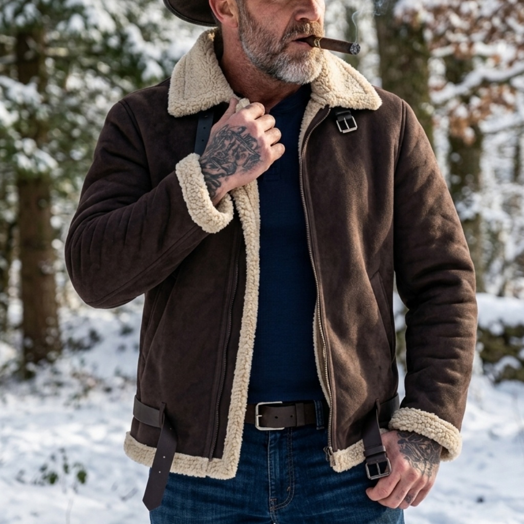 Men Winter Faux Suede Jacket F - Down Jacket Packable 评论和价格