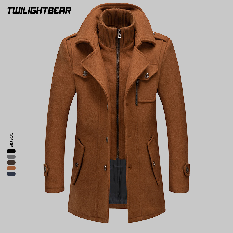 Winter Men's Wool Coat Oversiz - Wool Coat Peacoat 评论和价格