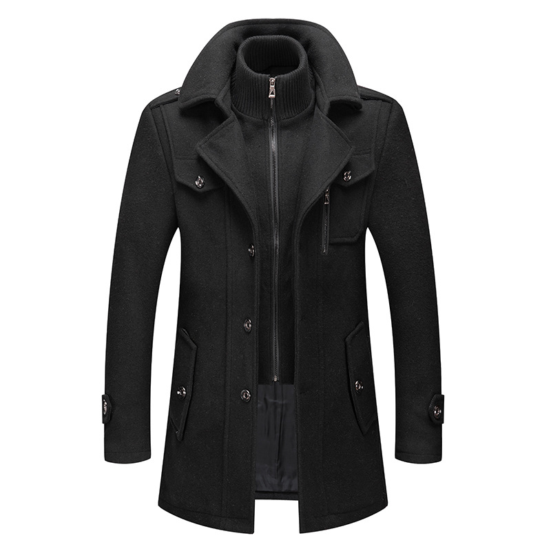 Winter Men's Wool Coat Oversiz - Wool Coat Peacoat 评论和价格