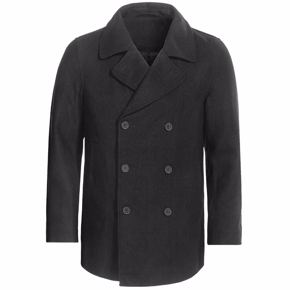 Custom Made Charcoal grey Pea  - Wool Coat Peacoat 评论和价格