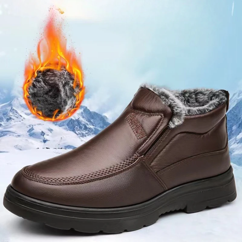 Winter Men's Ankle Boots Plush - Waterproof Winter Boot 评论和价格