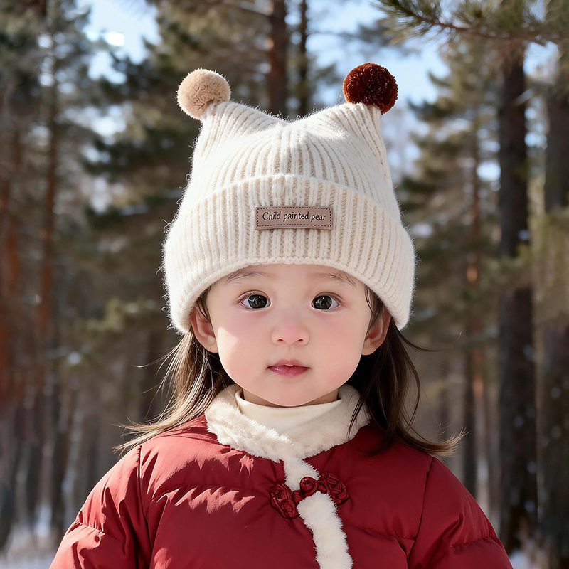 1-4Year Baby Knitted Hat Cute  - Knit Beanie Hat Warm 评论和价格