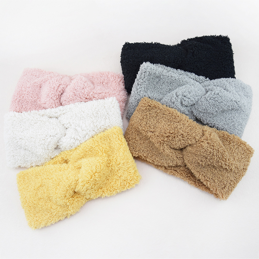 New Fleece Cross Wide Headband - Winter Headband Fleece 评论和价格