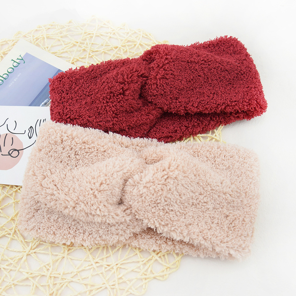 New Fleece Cross Wide Headband - Winter Headband Fleece 评论和价格