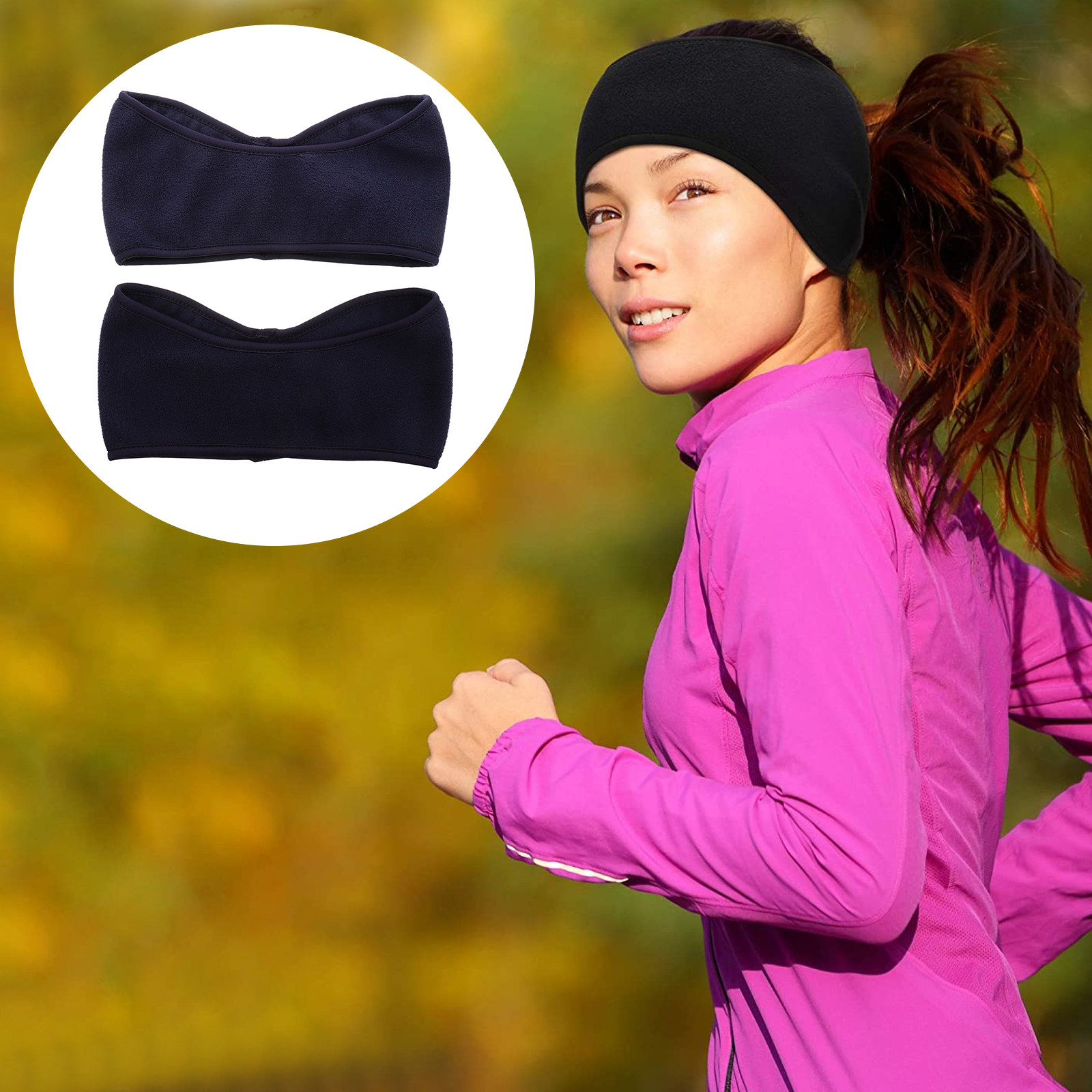 2Pcs Warm Windproof Headband P - Fleece Ear Warmer Band 评论和价格