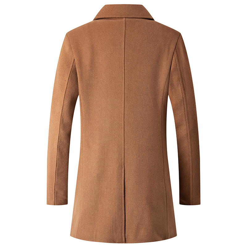 Double Breasted Coat Men Peaco - Wool Coat Peacoat 评论和价格