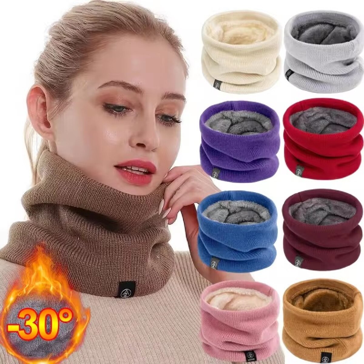 Solid Winter Plush Muffler Woo - Winter Headband Fleece 评论和价格