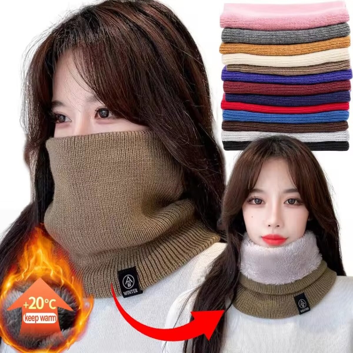 Solid Winter Plush Muffler Woo - Winter Headband Fleece 评论和价格